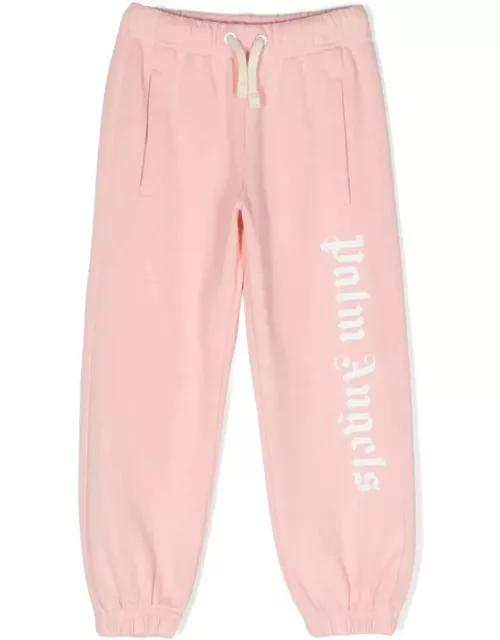 Palm Angels Pink Joggers With Logo
