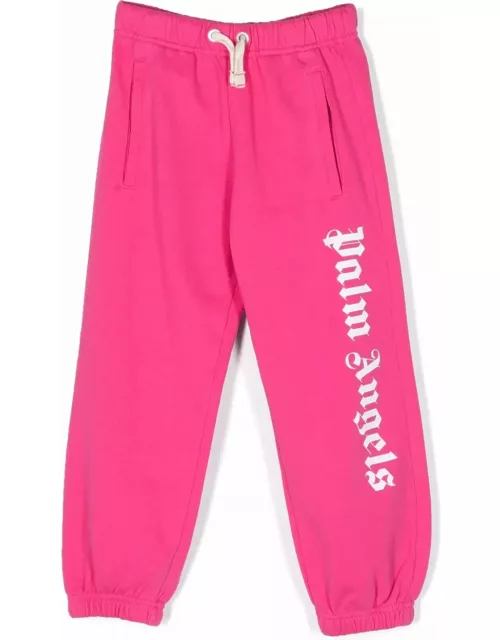 Palm Angels Fuchsia Joggers With Logo