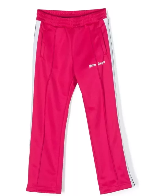 Palm Angels Fuchsia Track Trousers With Logo