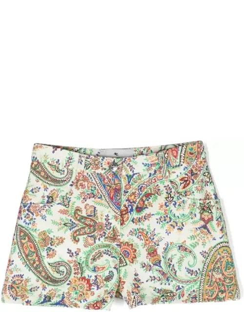 Etro Shorts With Multicolour Paisley Print