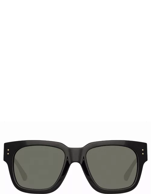 Amber D-Frame Sunglasses in Black and Crea