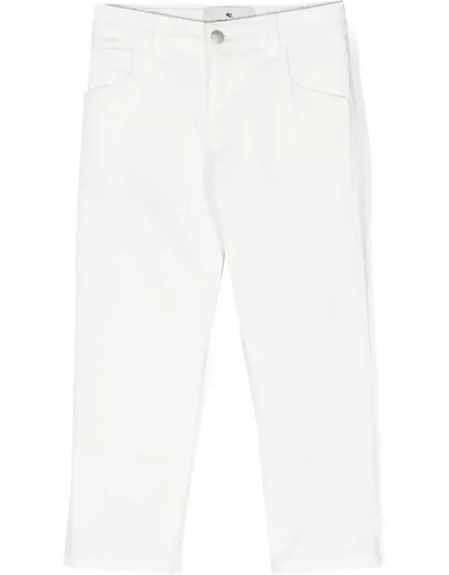 Etro White Slim Fit Jeans With Logo