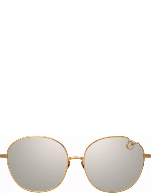 Hannah Cat Eye Sunglasses in Rose Gold and Platinum Lense