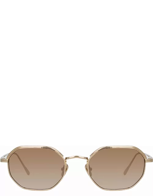 Shaw Angular Glasses in Light gold and Brown