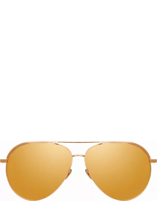 Roberts Aviator Sunglasses in Rose Gold