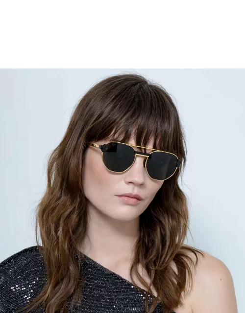 Nico Squared Sunglasses in Yellow Gold and Grey