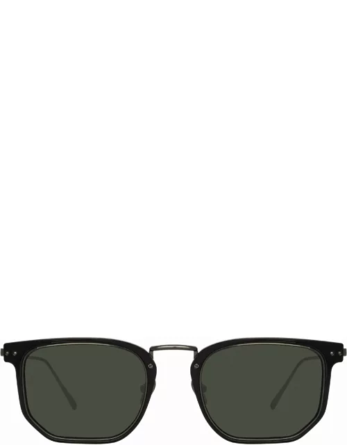 Saul D-Frame Sunglasses in Black and Nicke