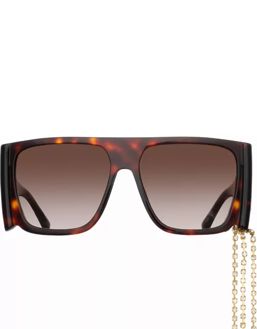 Magda Butrym Flat Top Sunglasses in Tortoiseshell and Brown