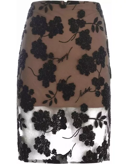 Rotate by Birger Christensen Skirt Rotate flowers Made Of Tulle