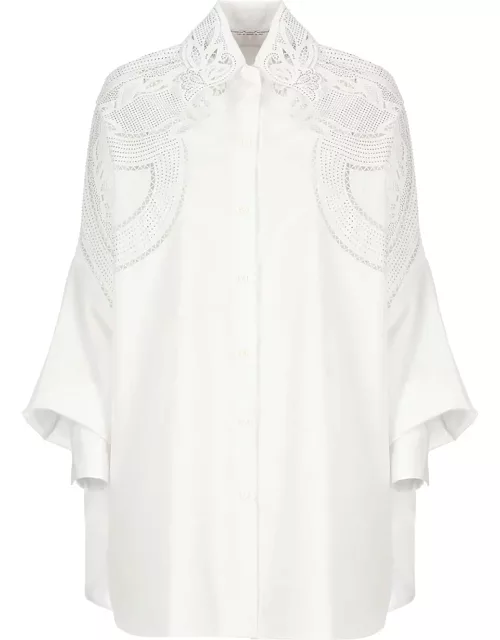 Ermanno Scervino Cotton Shirt With Stras