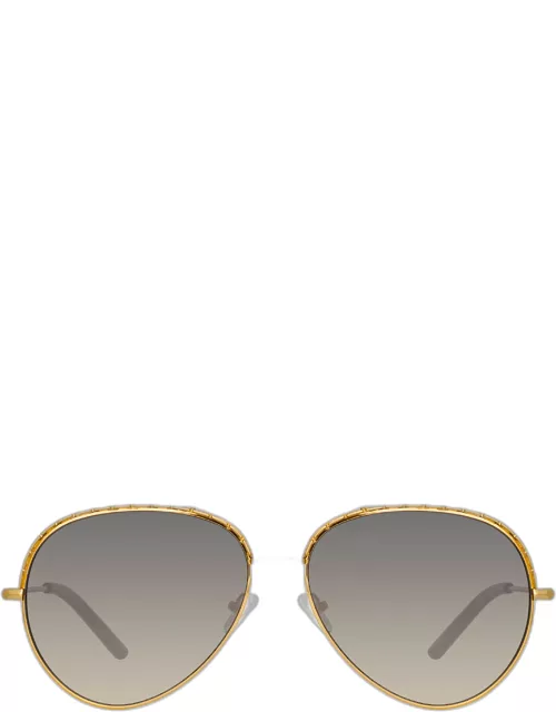 Matthew Williamson Magnolia Sunglasses in Yellow Gold