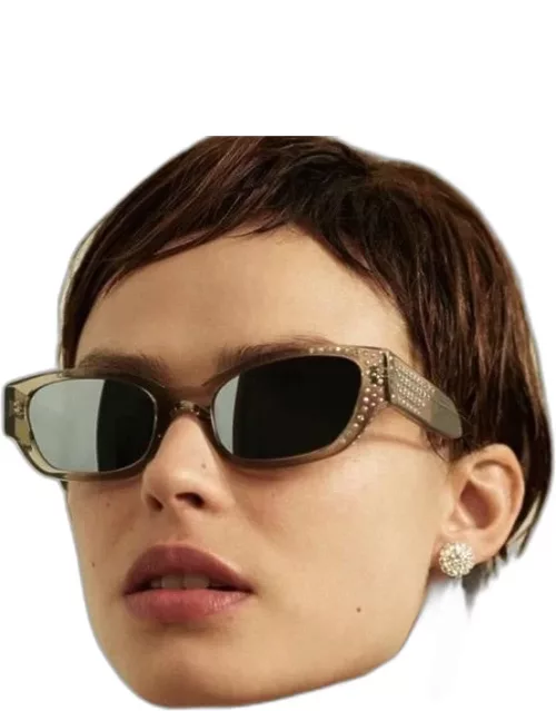 Magda Butrym Cat Eye Sunglasses in Grey and Silver Lense