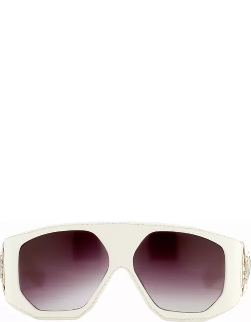 Jeremy Scott Leather Sunglasses in White