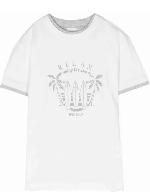 Eleventy White T-shirt With Graphic Print