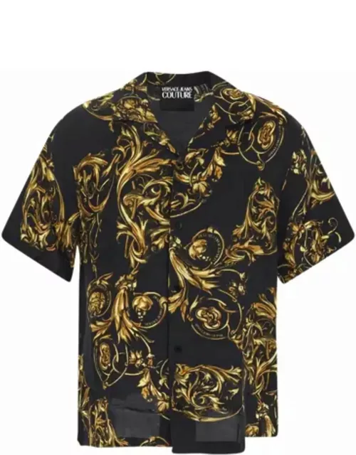 Versace Jeans Couture Shirt With Baroque Print And Short Sleeve