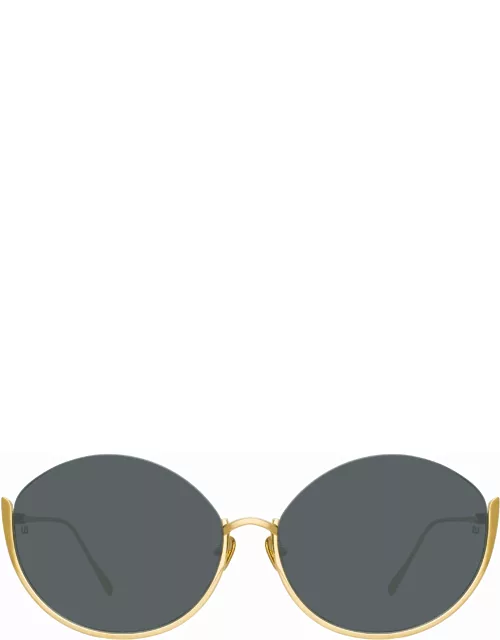 Rae Cat Eye Sunglasses in Yellow Gold
