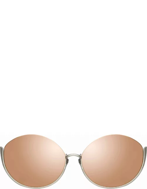 Rae Cat Eye Sunglasses in White Gold