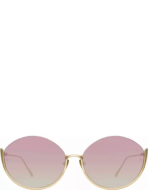 Rae Cat Eye Sunglasses in Light Gold