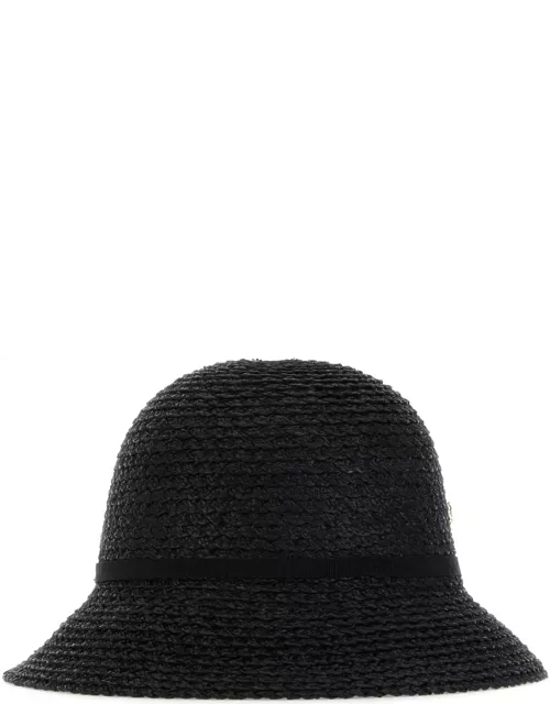 Helen Kaminski Black Raffia Viola Bucket Hat