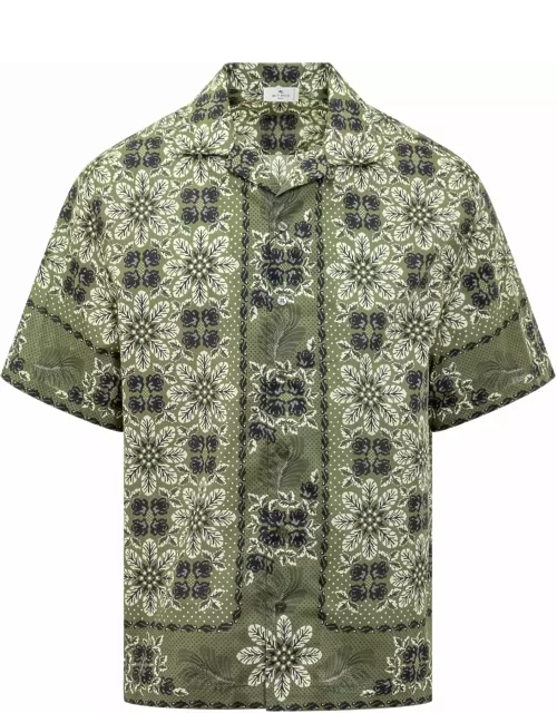 Etro Bowling Shirt With Floral Foliage Print