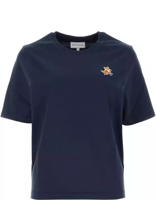 Maison Kitsuné Navy Blue Cotton T-shirt
