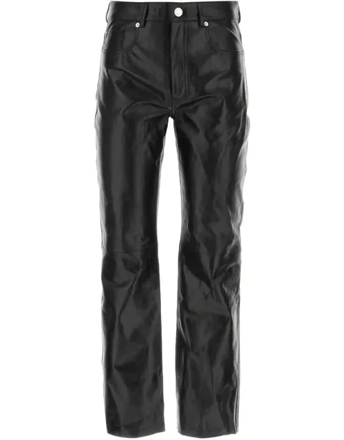 Ami Alexandre Mattiussi Black Leather Pant