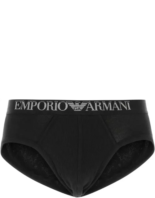 Emporio Armani Black Stretch Cotton Brief Set