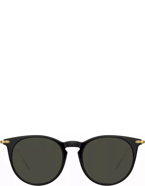 Ellis Oval Sunglasses in Black