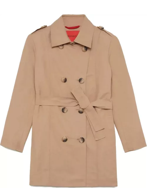 Max & Co. Double-breasted Cotton Trunch Coat
