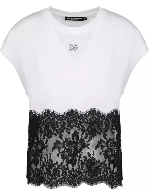 Dolce & Gabbana T-shirt With Lace Detail