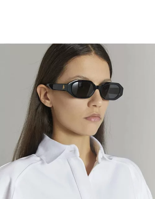 The Attico Irene Angular Sunglasses in Black