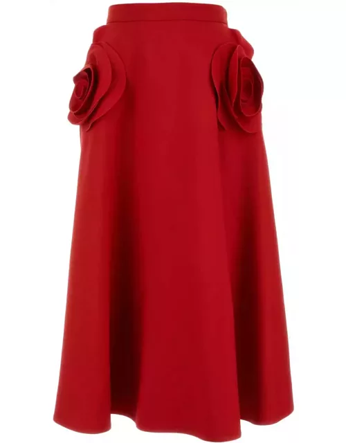 Valentino Garavani Red Crepe Couture Skirt