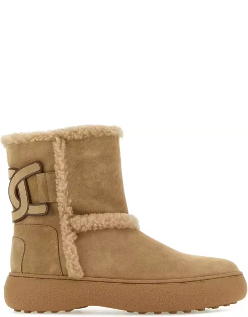 Tod's Suede And Sheepskin Ankle Boot