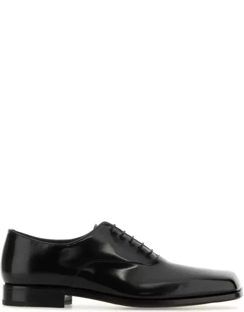 Prada Black Leather Lace-up Shoe