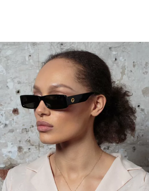 Dania Rectangular Sunglasses in Black