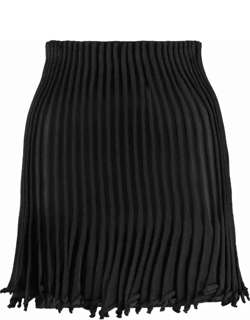 Alaia Black Pleated Short Skirt