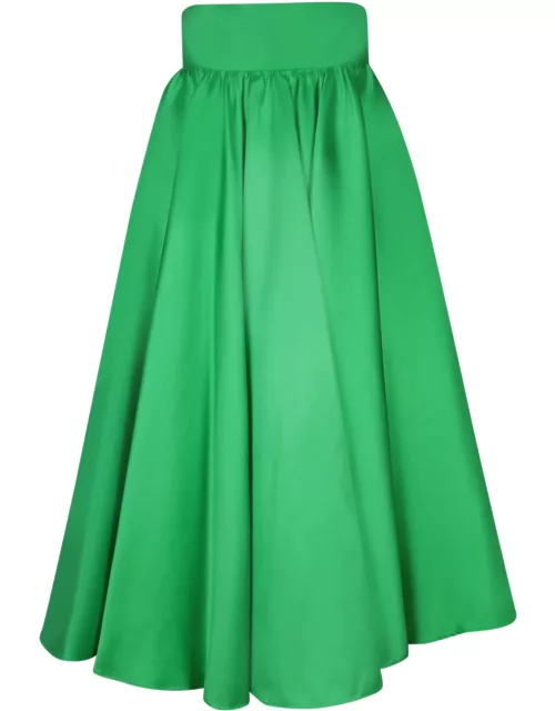 Blanca Vita Green Mikado Long Skirt