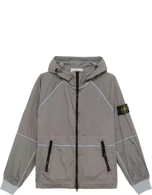 Stone Island Packable Light Blue Jacket With Logo