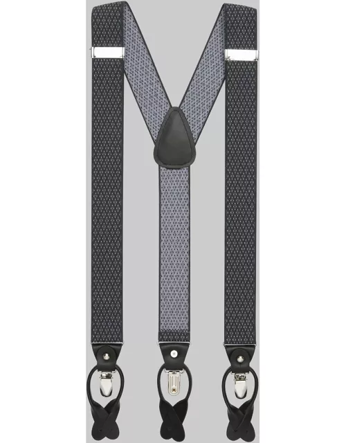 JoS. A. Bank Men's Geometric Convertible Suspenders, Charcoal, One