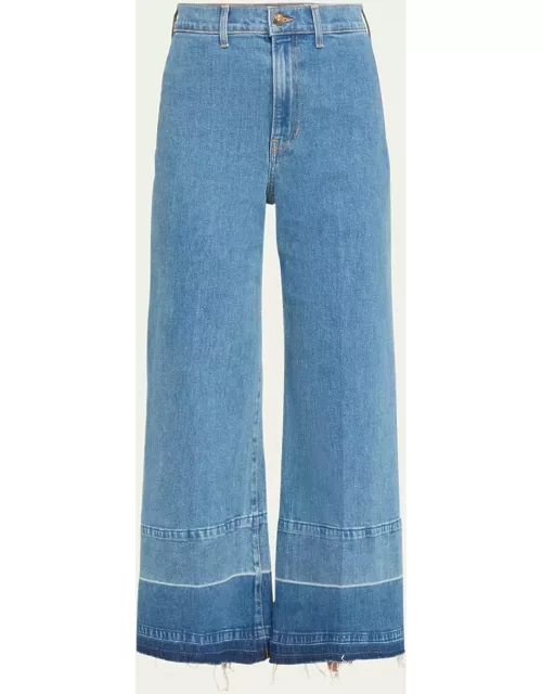 Grant Wide-Leg Crop Jeans with Deep Released He