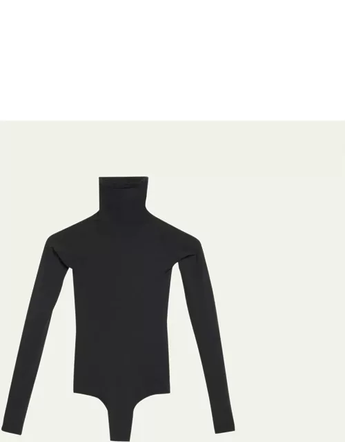 Semi-Sheer Turtleneck Bodysuit