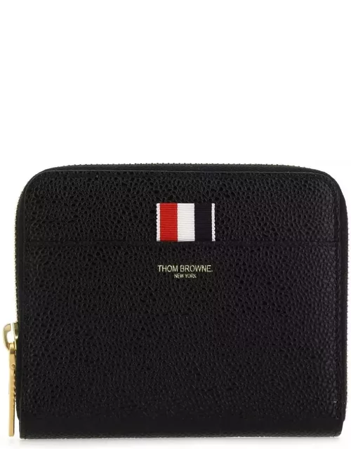 Thom Browne Logo Embossed Zipped Wallet