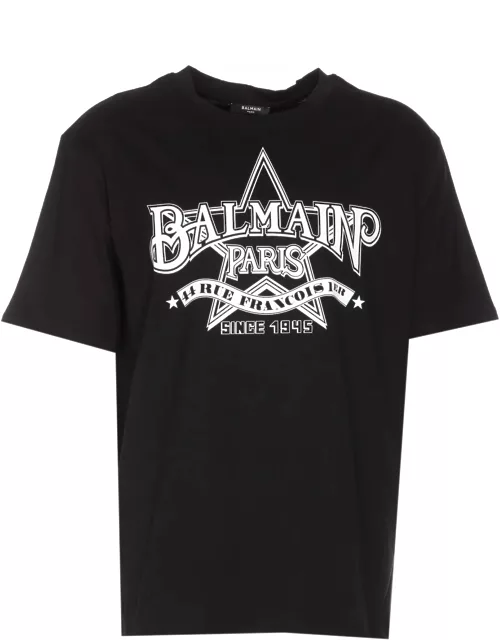 Balmain Star Print Logo T-shirt