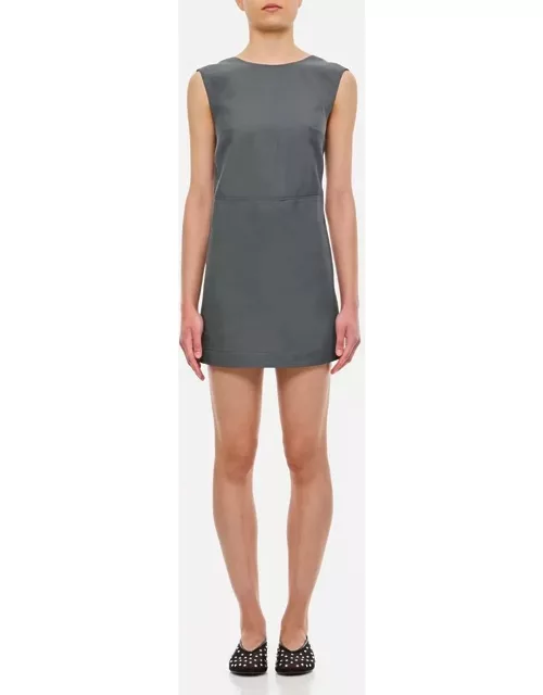 Loulou Studio Openback Sleeveless Short Dress Grey