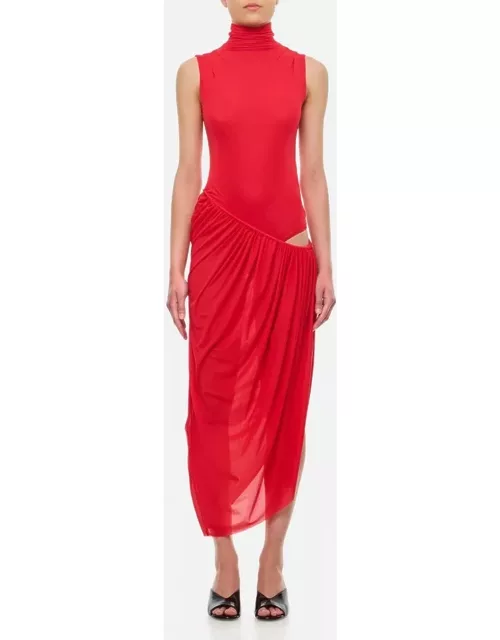 Christopher Esber Ruched Coil Tank Dress Red