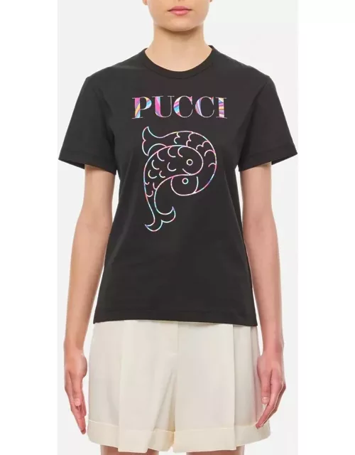 Emilio Pucci Short Sleeve Cotton T-shirt Black