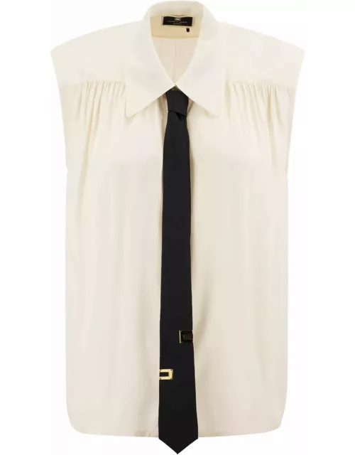 Elisabetta Franchi White Sleevless Shirt
