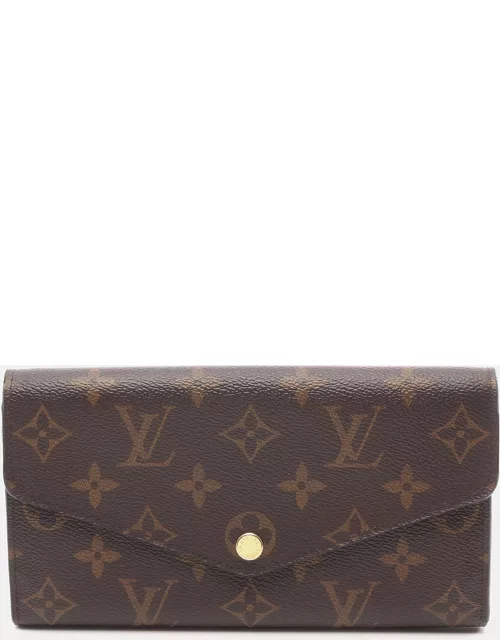 Louis Vuitton Portefeuil Sara Monogram Bi-fold Long Wallet PVC Brown