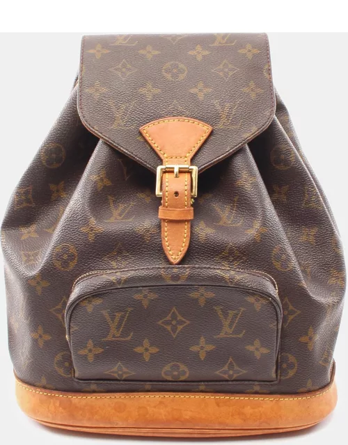 Louis Vuitton Montsouris MM Monogram Backpack Rucksack PVC Leather Brown
