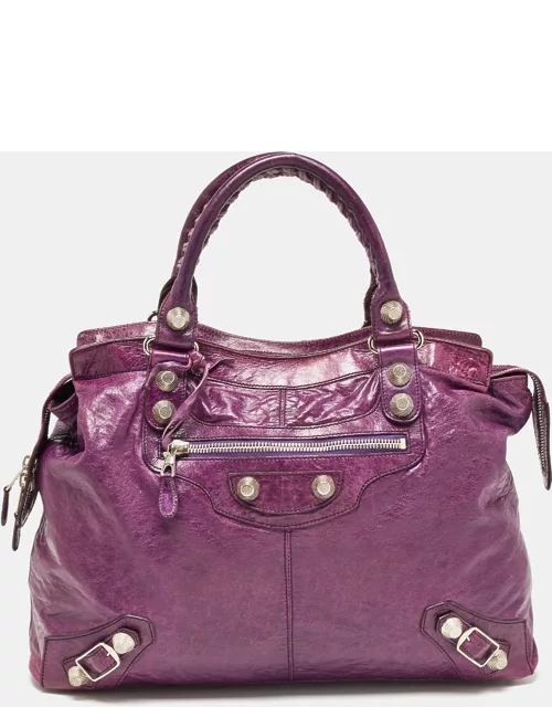 Balenciaga Ultraviolet Leather GSH RTT Bag